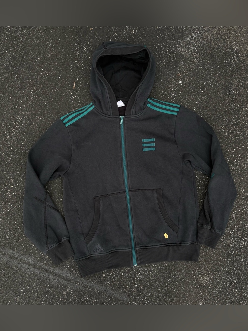 Y2K 2000s Liverpool FC Adidas Sample 1/1 Black Zip Up Hoodie Teamgeist Football